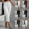 Women's High-Waisted Straight-Leg Pants – Drapey Cropped Fit by FitiqueFit