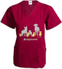 Scrub Top: #Happiness (Wine) by Dog is Good