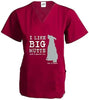 Scrub Top: I Like Big Mutts (Wine) by Dog is Good