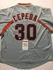 Autographed/Signed Orlando Cepeda San Francisco Grey Baseball Jersey JSA COA