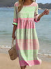 Women's Plus-Size Patchwork Maxi Dress – Relaxed Fit Casual Skirt by FitiqueFit