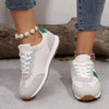 PU Leather Contrast Round Toe Flat Sneakers – Lace-Up Casual by FitiqueFit