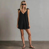 Women's V-Neck Sleeveless Jumpsuit – Cardigan Strap Cropped Straight-Leg by FitiqueFit