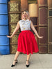 Peggy Swing Skirt in Red by Retrolicious
