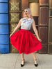 Peggy Swing Skirt in Red by Retrolicious
