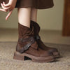 Women’s Brown Retro British-Style Ankle Boots | Autumn Winter Boots by FitiqueFit