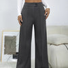 Ladies' Solid Color Loose Wide Leg Straight Leg Pants by FitiqueFit