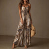 Women's Printed Backless Camisole Wide Leg Jumpsuit by FitiqueFit