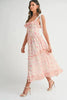Floral Printed Shoulder Strap Midi Dress For Women – Floral Midi Dress, Shoulder Strap Dress, Ruffled Midi Dress, Feminine Floral Dress, Elegant Occasion Dress by Stevvex