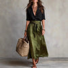 Button-Down Shirt & Straight Skirt Two-Piece Set by FitiqueFit