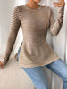 Slit Striped Long Sleeve Casual T-Shirt by Simply Love