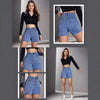 Distressed Vintage Non-stretch Denim Shorts by My Store