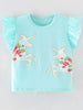 Children's Cute Unicorn Floral Print Ruffle Sleeve T-Shirt by Simply Love
