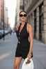 Women's Metal Button V-Neck Vest & Shorts Set by FitiqueFit