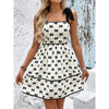 Tie Strap Mini Dress – Smocked Summer A-Line Dress by FitiqueFit