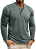Men's Full Size Casual Button Detail Long Sleeve T-Shirt Plus Size by Simply Love