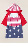 Stars and Stripes Print Drawstring Hoodie