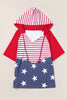Stars and Stripes Print Drawstring Hoodie