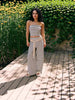 Women's Striped Tube Top & Pants Set – 2-Piece Modal Matching Outfit by FitiqueFit