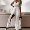 Women's Elegant Lace V-Neck Sleeveless Jumpsuit by FitiqueFit