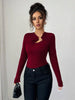 Twist Front Ring Detail Long Sleeve T-Shirt by Simply Love