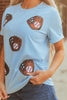 Light Blue Gopher Ball Sequin Patched Casual T Shirt by Wild and Free Boutique