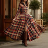 Women's Printed Lapel Slim-Fit Dress – Elegant Commuter Style by FitiqueFit