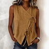 Bow-Tied V-Neck Sleeveless Tank Top – 5 Colors, S–XXL by FitiqueFit