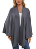 Solid Color Tie-Front Knit Cape Top by Wild and Free Boutique