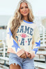 GAME DAY Star Patch Round Neck Long Sleeve Sweatshirt by Wild and Free Boutique