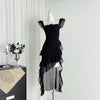 White Flying Sleeve Sling Trailing Atmosphere Dress
