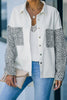 Black Contrast Leopard Denim Jacket