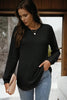 Jet Stream Ribbed Texture Round Neck Long Sleeve Rounded Hem Knit Top by Wild and Free Boutique