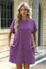 Short Sleeve Mini Dress with Pockets Casual & Stylish Everyday Wear by Stevvex
