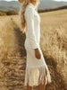 Fringe Hem Slit Midi Dress by Wild and Free Boutique