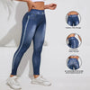 Retro Denim-Look Butt-Lifting Yoga Leggings – High-Elastic Fitness Pants by FitiqueFit