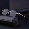 Gold Frame Cheetah Rimless Sunglasses – INS Hip-Hop Style by FitiqueFit