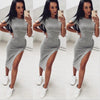 Slim split dress strap dress