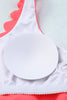 Pink Scalloped Criss Cross High Waist Bikini
