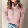 Women’s High Collar Knitted Sweatshirt – Long Sleeve Casual Pullover by FitiqueFit
