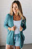 Jet Stream Mix Pattern Hollow Knit Open Front Cardigan