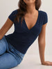Elegant Wrap V-Neck Slim Fit T-Shirt by Simply Love