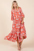 New Summer Abstract Leaf Print Tiered Ruffle Dress For Women – Playful and Artistic Dress with Eye-Catching Ruffle Details by Stevvex