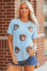 Light Blue Gopher Ball Sequin Patched Casual T Shirt by Wild and Free Boutique