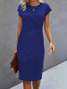 Front Knot Bodycon Midi Dress – Round Neck Sleeveless Tie Dress by FitiqueFit