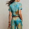 Women's Bohemian Printed Resort Two-Piece Set – 3/4 Sleeve Shirt & Pants by FitiqueFit