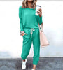Women's Long Sleeve T-Shirt & Pencil Pants Set – Loose Fit, Striped & Solid by FitiqueFit