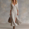 Casual Cotton Linen Long Sleeve Women’s Dress by FitiqueFit