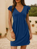 Lovelet V-Neck Ruffled Cap Sleeve Mini Dress