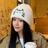 Women’s Cute Cat Line Design Knitted Hat – Warm Fall & Winter Beanie by FitiqueFit
